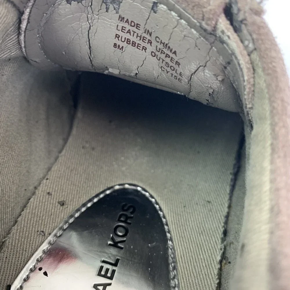 Michael Kors Women's Size 8M Gray Suede Trainer Fashion Sneakers Read